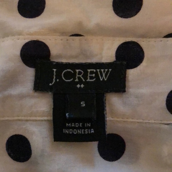 J CREW Half Placket Black/White Blouse Size Small - Picture 6 of 6